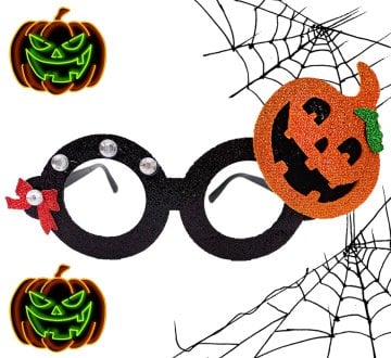 Halloween Balkabağı Şekilli Gözlük