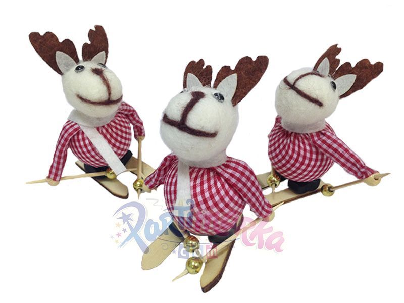 Yılbaşı Süsleri Noel Geyikler 3 Adet