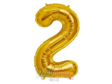 2 Yaş Doğum Günü Partisi Folyo Rakam Balon Altın Renk 75 cm