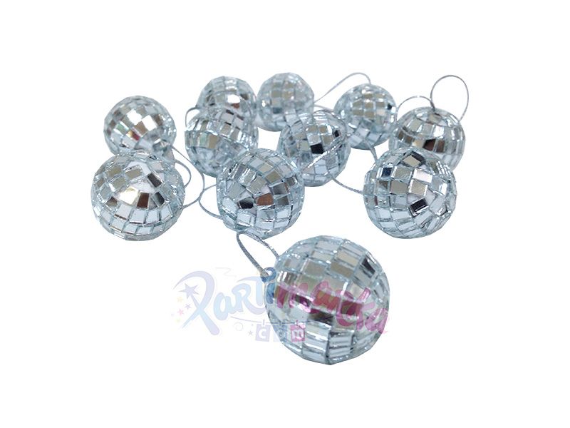 Yılbaşı Disko Aynalı Top Süs 12 li