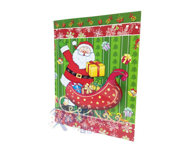 Yılbaşı Noel Baba Kızaklı Hediye Kartı Işıklı ve Müzikli