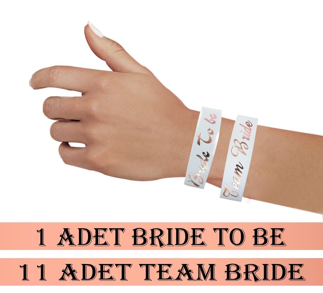 Team Bride ve Bride To Be Rose Gold Bileklik Seti