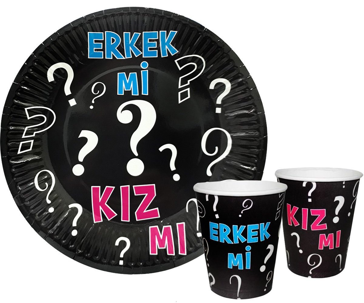 Cinsiyet Partisi Tabak Bardak Seti