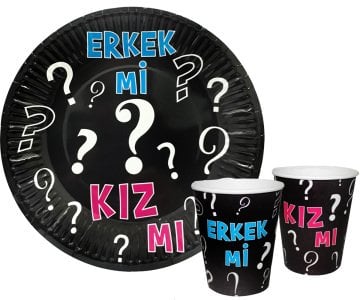 Cinsiyet Partisi Tabak Bardak Seti