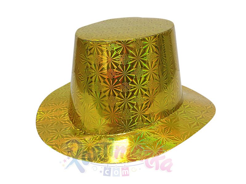 Hologramlı Altın Renk Yılbaşı Şapkası