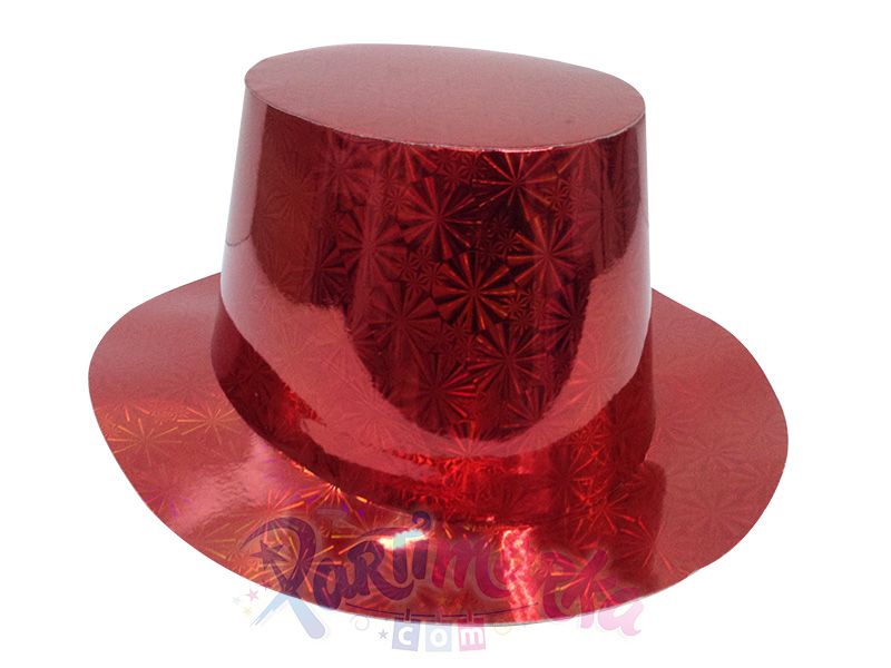 Yılbaşı Şapkası Hologramlı Kırmızı Renk