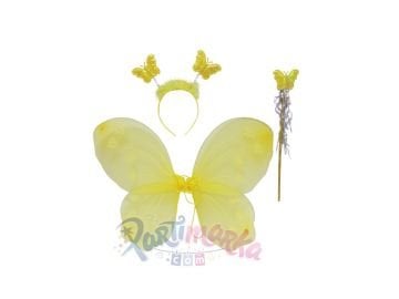 Sarı Renk Kelebek Kanat Set