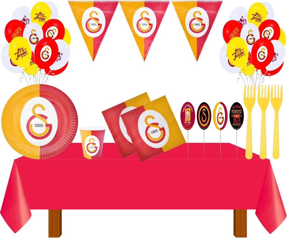 Galatasaray Temalı Doğum Günü Seti 8 Kişilik