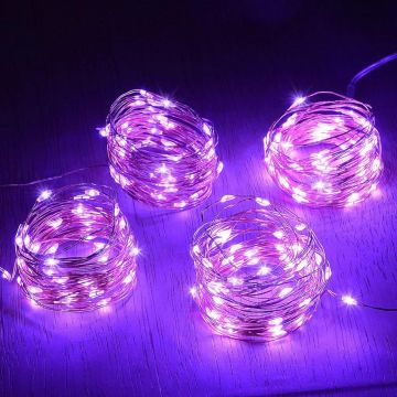 Mor Renk 3 Metre Pilli Led Işık