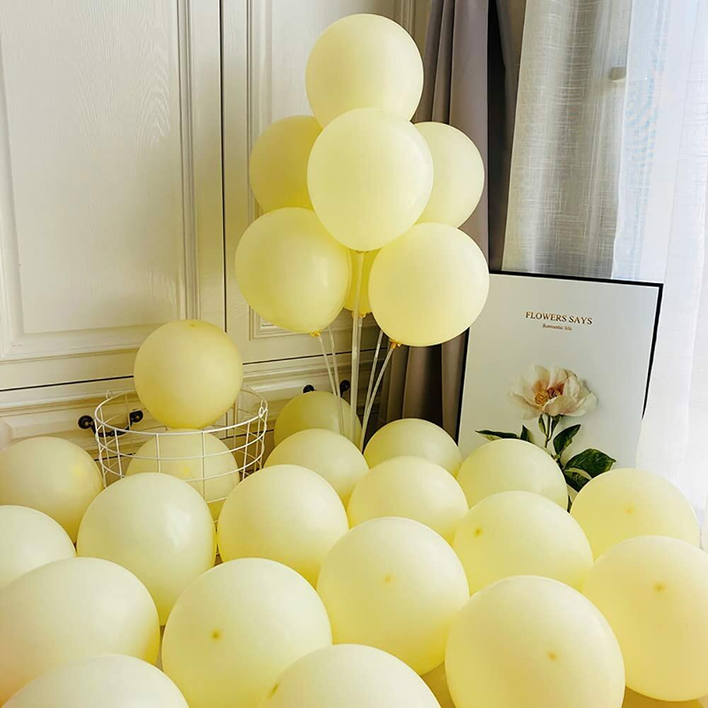 Sarı Renk Makaron Soft Balon 10 Adet