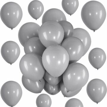 Pastel Renk Gri Balon 10 Adet