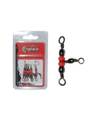 Captain 5129 Üçlü Boncuklu T Fırdöndü 5'li Paket Black Nikel