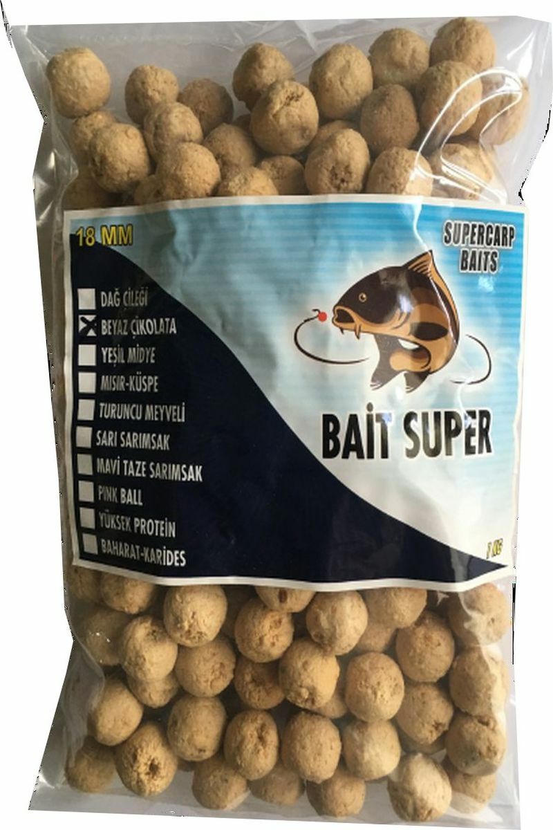 SÜPERCARP BAİTS BOİLİ 18MM.(BEYAZ ÇİKOLATA) 1KG.