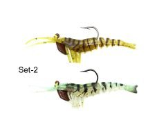 Captain 3048 Magic Shrimp 2li SET 3D Silikon Karides 50mm 3.7gr Suni Yem