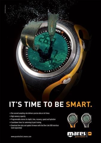 Mares Smart Apnea Dalış Bilgisayarı Siyah
