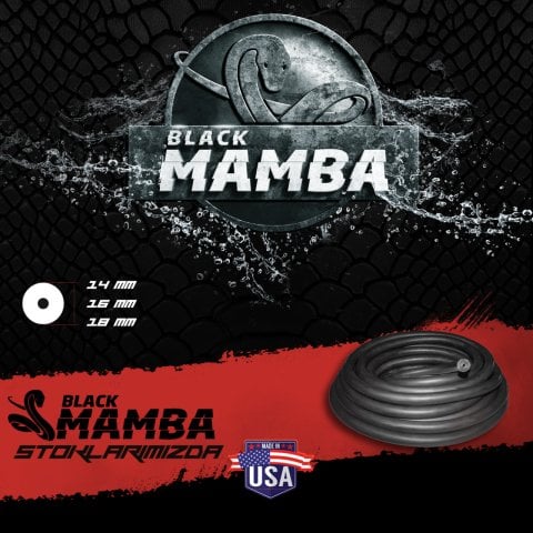 18 Mm Black Mamba Siyah Çevirme Zıpkın Lastiği