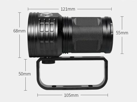 IPX8 27 LED'li Dalış Feneri - Pil ve Şarj Cihazı Dahil