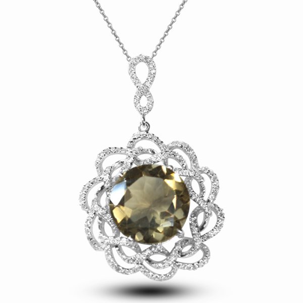 0.50 Karat Renkli Taşlı Pırlanta Kolye