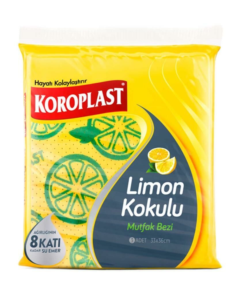 Koroplast Mutfak Bezi Limon Kokulu 3'lü