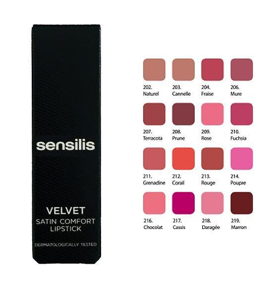 Sensilis Velvet Satin Comfort Lipstick 3,5 ml-204 Fraise
