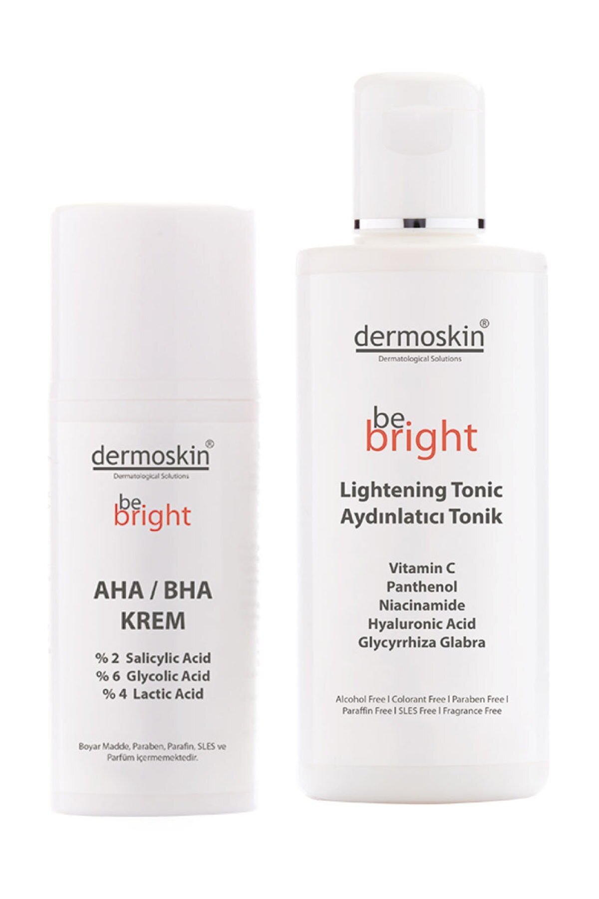 Dermoskin AHA BHA 33 ml + Be Bright Aydınlatıcı