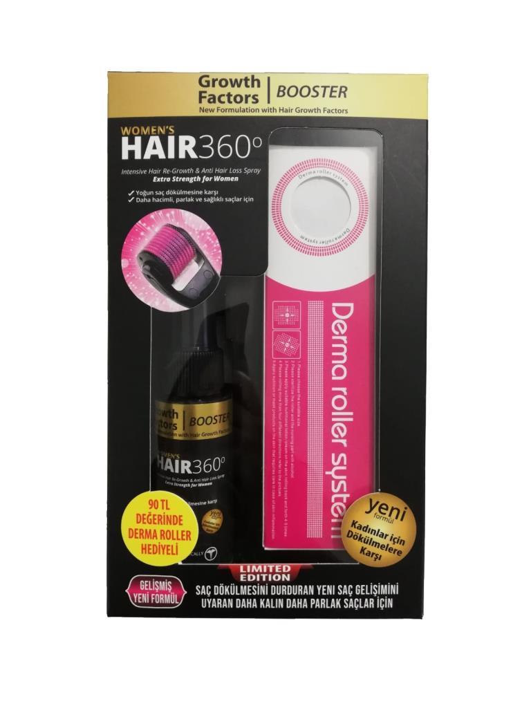 Hair 360 GFB Woman Sprey 50 ml Dermo Roller Kofre