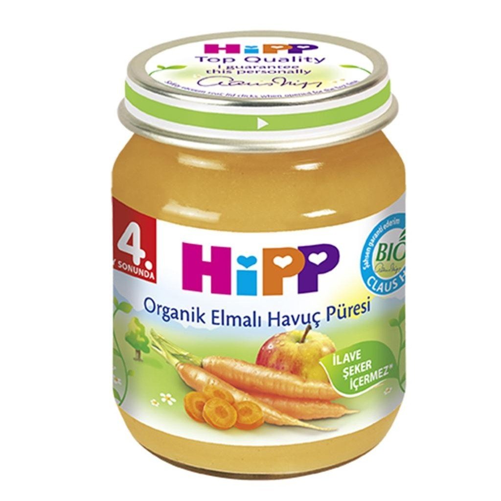 Hipp Organik Elma Havuç Püresi 125 gr Bebek Maması