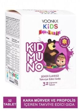 Voonka Kids Maşa Ve Koca Ayı Kidmuno 32 Çiğneme Tableti