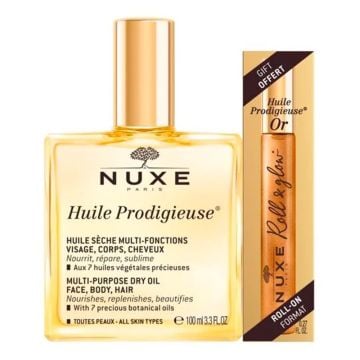 Nuxe Huile Prodigieuse Çok Amaçlı Kuru Yağ 100 ml +Nuxe Huile Prodigieuse Or Roll-On 8 ml