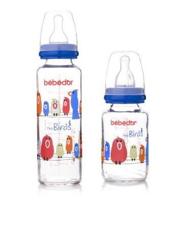 Bebedor Desenli Cam Biberon Set(125ml+250ml)