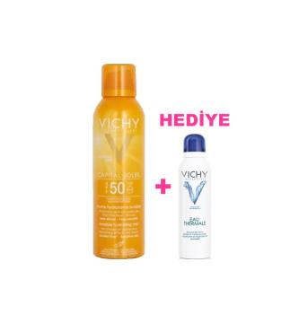 Vichy Ideal Soleil Invisible Hydrating Mist Spf 50 200 ml Spray Güneş Losyonu  + Vichy Thermal Su Hediyeli