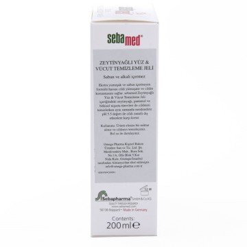 Sebamed Olive Face & Body Wash Zeytinyağlı Yüz & Vücut Temizleme Jeli 200 ml