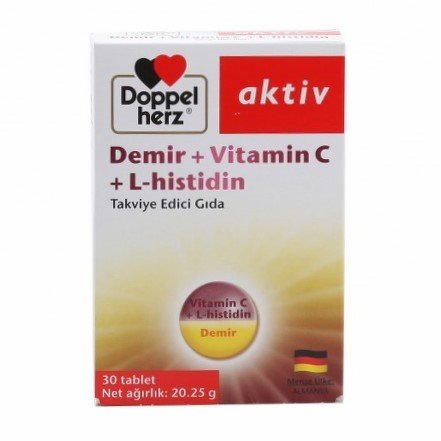 Doppelherz Aktiv Demir+Vitamin C+L-Histidin 30 Tablet