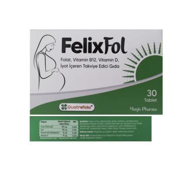 FelixFol Folat Vitamin B12 30 Tablet