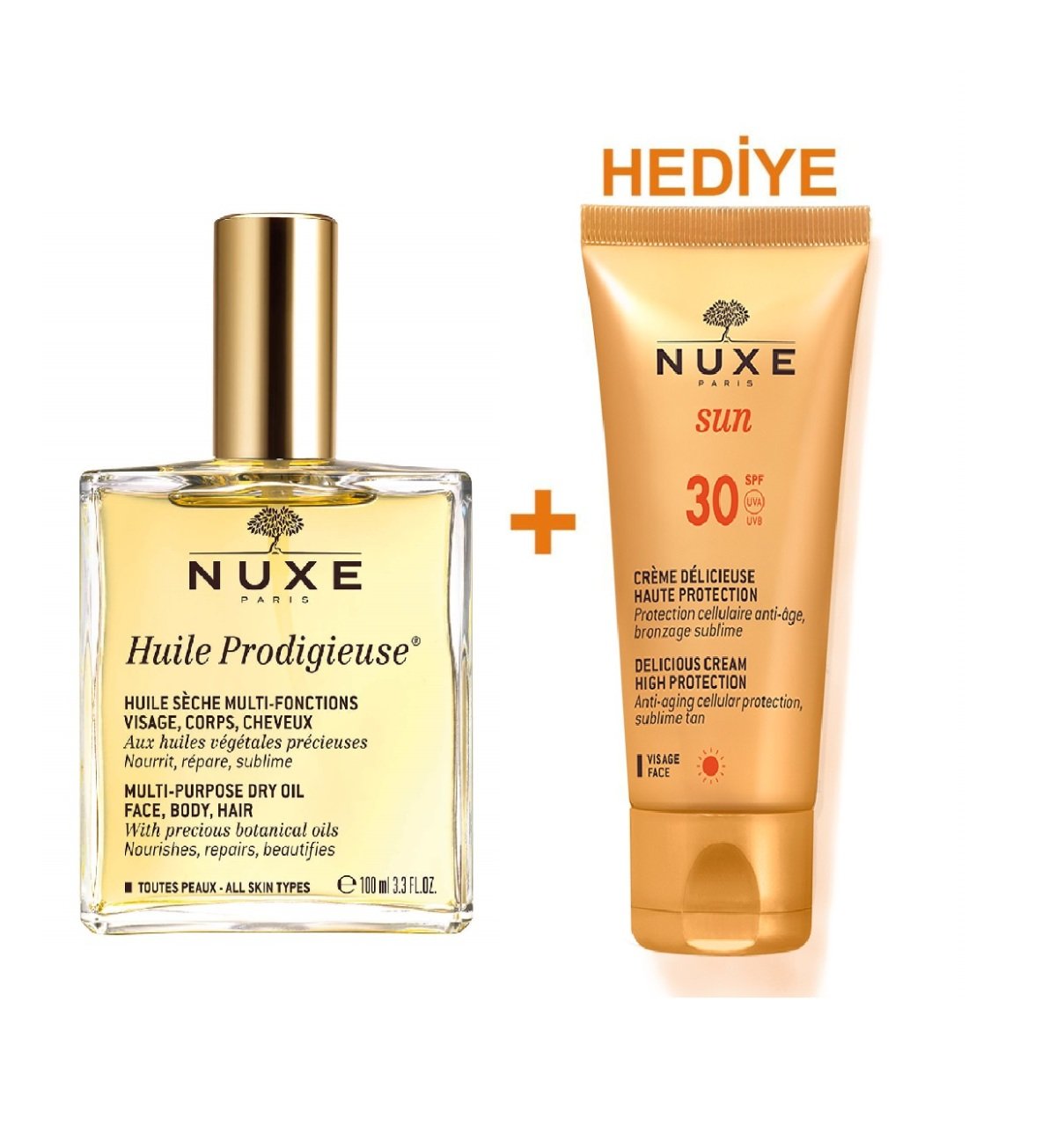 Nuxe Çok Amaçlı Kuru Yağ 100 ml NuxeSun Güneş Koruyucu Yüz Kremi Spf30 50 ml