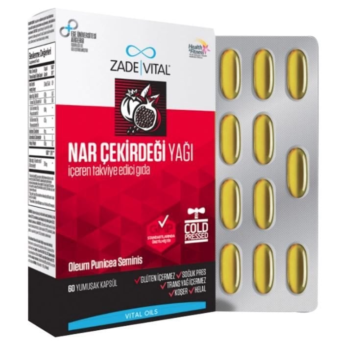 Zade Vital Nar Çekirdeği Yağı 400 mg 60 Blister Kapsül