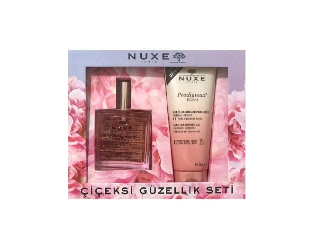 Nuxe Prodigieux Çiçeksi Güzellik Seti (Huıle Prodıgıeuse Florale Kuru Yağ 50 ml + Prodıgıeux Floral Duş Jeli 100 ml)