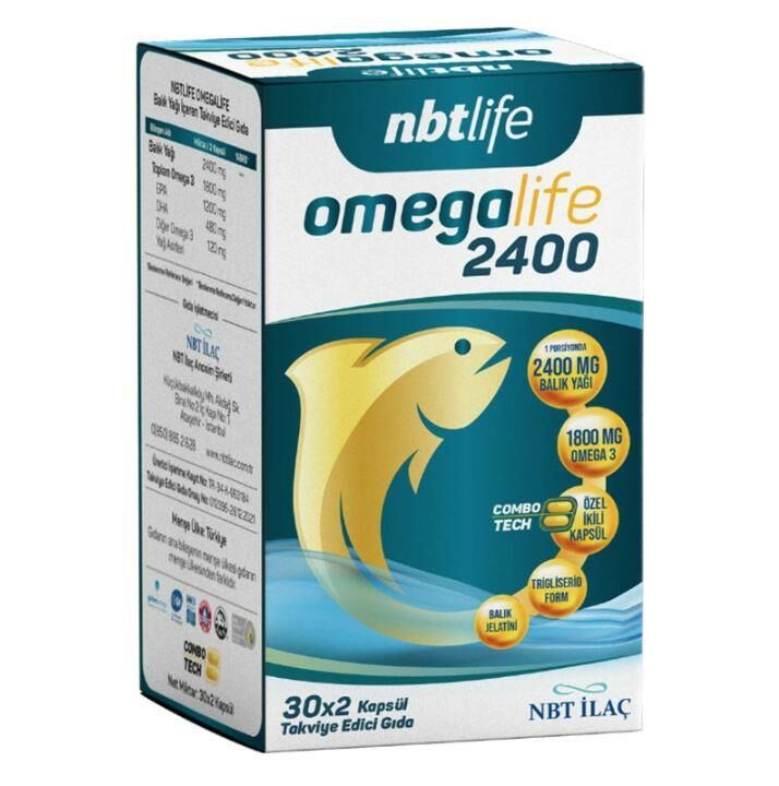 NBT Life Omegalife 2400 Omega 3 30 x 2 Combotech Kapsül