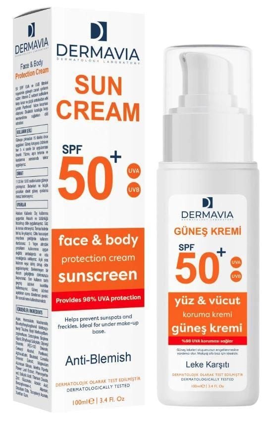 Dermavia Güneş Kremi Lekeli Karşıtı SPF50+ 100 ml