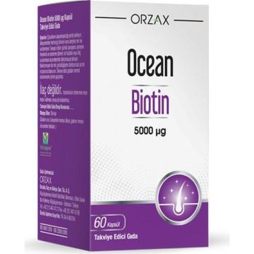 Orzax Ocean Biotin 5000 mcg Takviye Edici Gıda 60 Kapsül