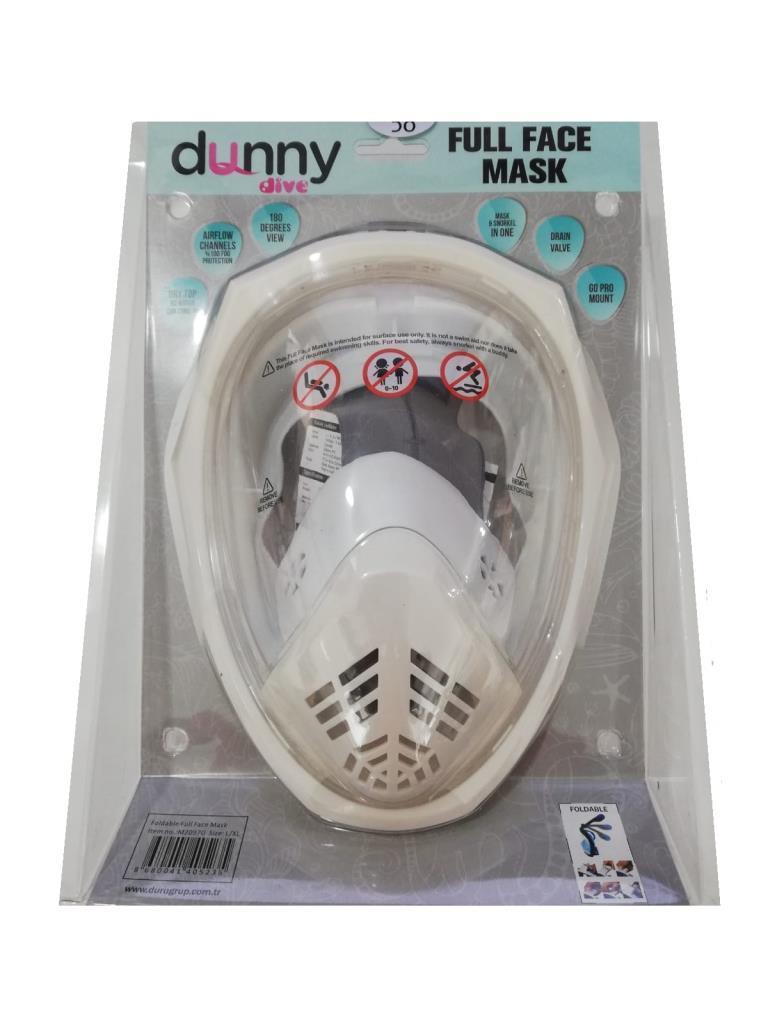 Dunny Dive Fullface Silikon Şnorkel Maske S/M Set Beyaz