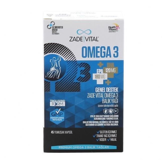 Zade Vital Omega 3 Balık Yağı Premium 45 Blister