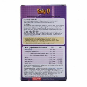 EasyQ Kids Omega 3 Kolin Vitamin Çocuk 30 Tablet