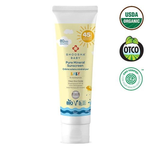 Shoosha Organik Bebek İçin Mineral Güneş Kremi SPF 45 90 ml