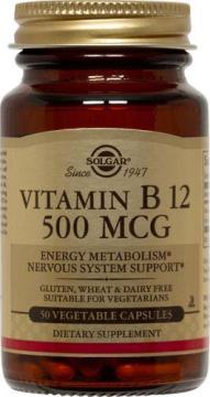 Solgar Vitamin B12 500 mg 50 Bitkisel Kapsül