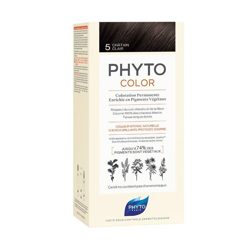 Phyto Color 5 Açık Kestane Bitkisel Saç Boyası (YENİ AMBALAJ)