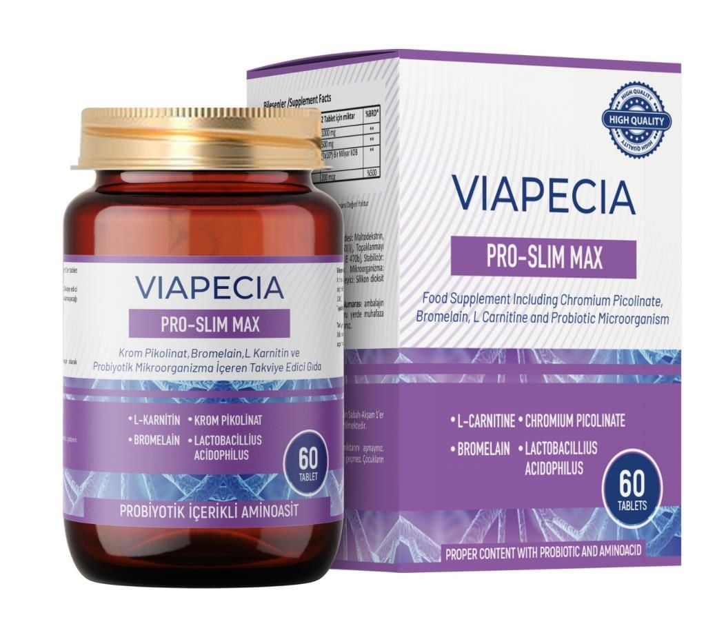 Viapecia Pro-Slim Max Probiyotik İçerikli Aminoasit İçeren Takviye Edici Gıda 60 Tablet