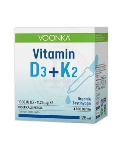 Voonka Vitamin D3 K2 Damla Takviye Edici Gıda 25 ml