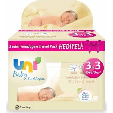 Uni Baby Yenidoğan Islak Mendil 3+3 Özel Seri