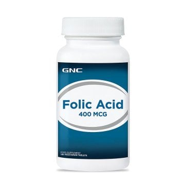 GNC Folic Acid 400 mg 100  Vitamin Tablet SKT:08/2019